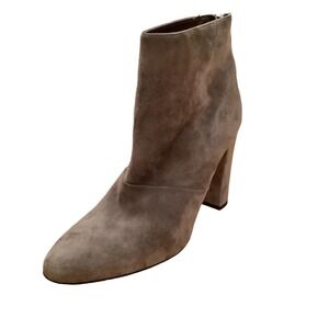 J. CREW GRAY SUEDE BACK ZIP POINTED TOE BOOTIE 8 MADE IN ITALY